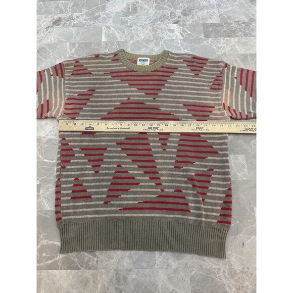 Vintage 90’s SKYR Ramie Knit Pullover Sweater Mens L Made in Hong Kong Geometric - Picture 9 of 10
